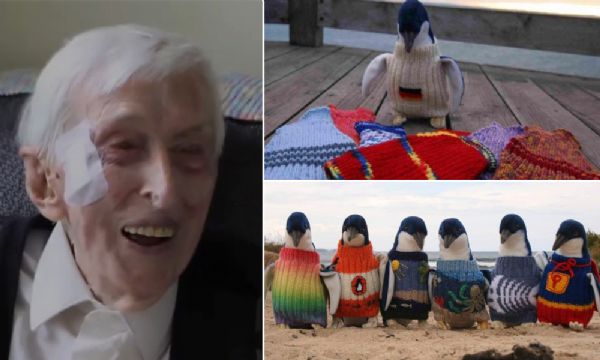 A histria do senhor de 109 anos que tricotou casacos de l para salvar pinguins