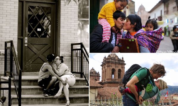 Fotgrafo sai pelo mundo registrando 100 beijos em cada cidade que visita