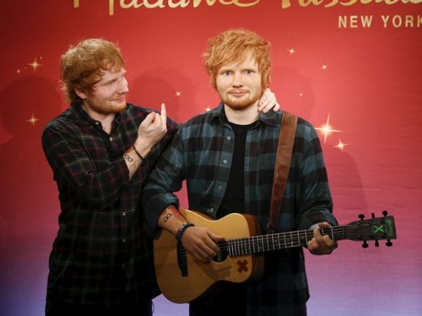 Ed Sheeran e seu 'olho preguioso' so imortalizados em esttua de cera