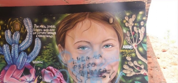 Artista repudia censura a grafite de Greta Thunberg em MT: 'nunca olharam para esse lado da cidade'