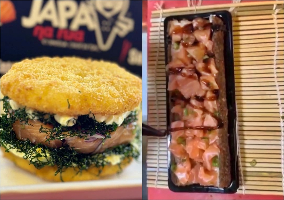 Hamburguer, hot dog e pizza de sushi fazem sucesso em food truck de comida japonesa em MT