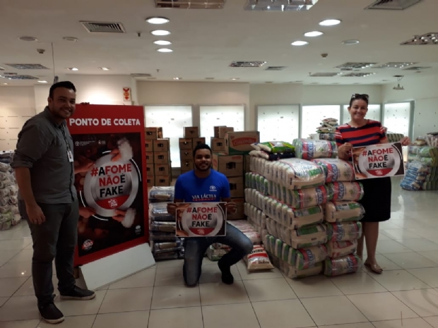 Campanha de Natal do Pantanal Shopping arrecada mais de dez toneladas de alimentos