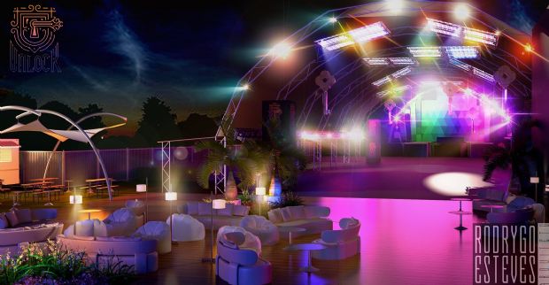 Unlock divulga fotos 3D da estrutura da festa; evento ter open bar Premium e shows de Anitta e Nego do Borel