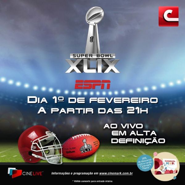 Super Bowl ser exibido no Cinemark Goiabeiras com ingressos a R$50