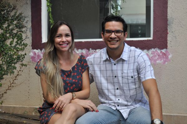 Renato Miranda, proprietrio do caf, e a nutricionista Mariana Poppi, sua esposa