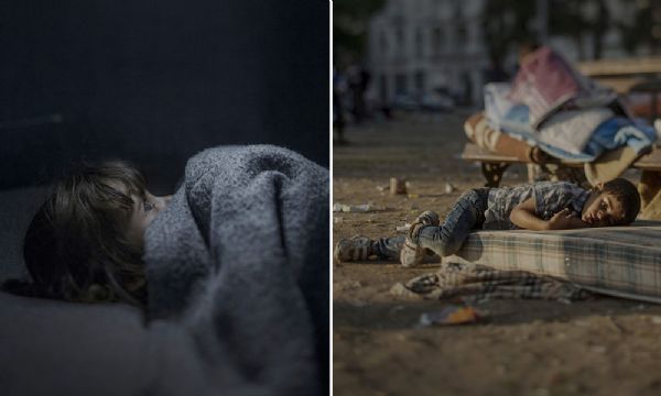 Fotgrafo retrata como dormem as crianas srias que fugiram da guerra