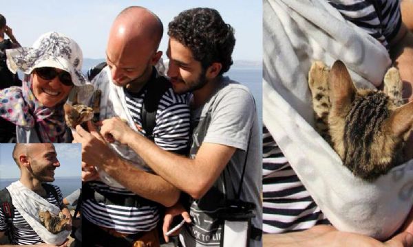 O refugiado srio que cruzou o Mediterrneo com seu gato no colo