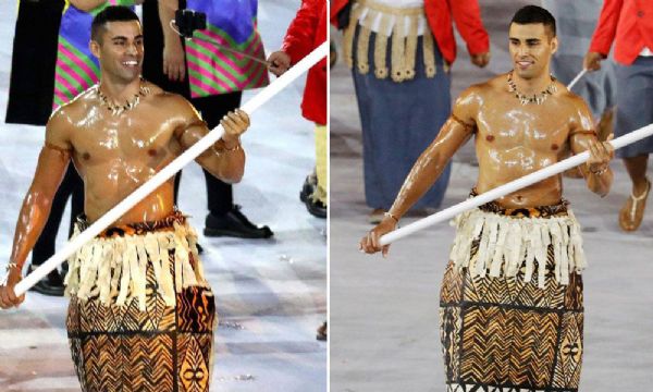 Voc tambm ficou curioso para saber por que o atleta do Tonga se besuntou?