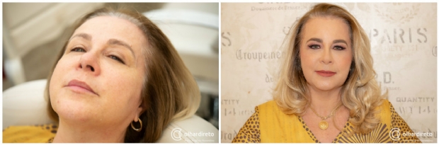 Antes e depois da maquiagem
