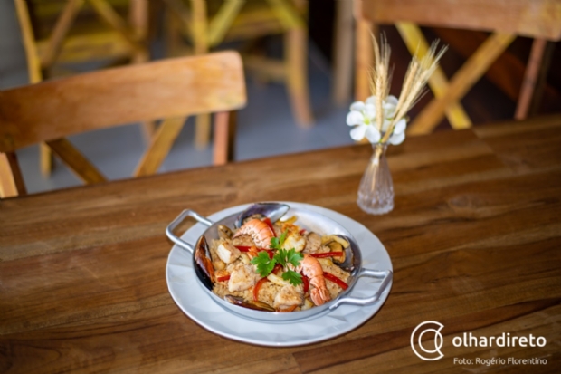 Paella marinera individual, um dos pratos do restaurante