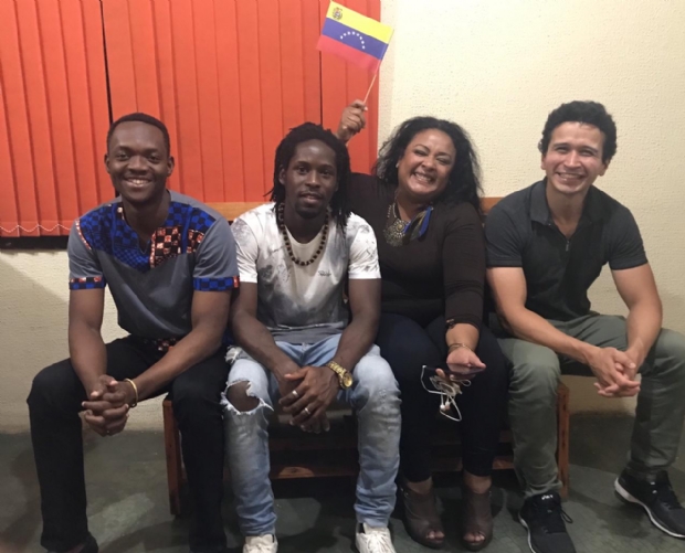 Da esquerda para a direita: Israel (Benin), Malaquias (Guin-Bissau), Rossbeli (Venezuela) e Francis (brasileiro, professor na Esccia)