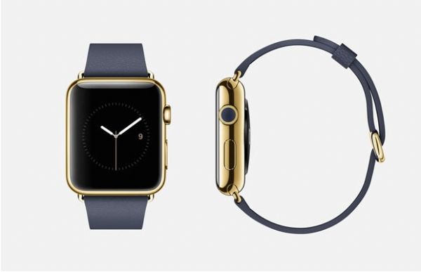 Modelo de ouro 18 quilates do Apple Watch, relgio inteligente da Apple.