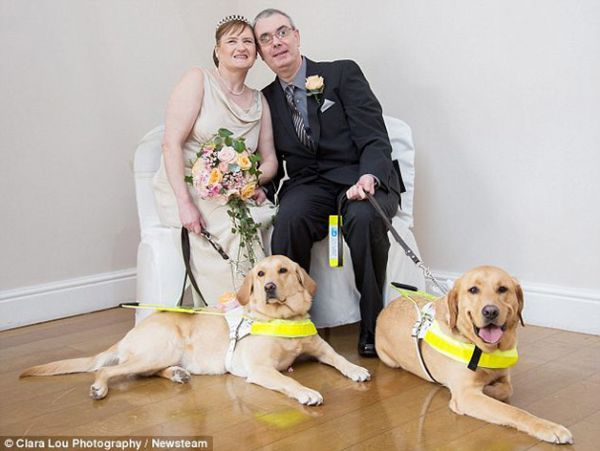 Casal de cegos casam-se graas aos seus ces-guia Veja fotos 