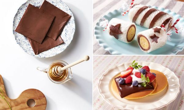 Marca japonesa cria chocolate em fatias para comer com sanduche