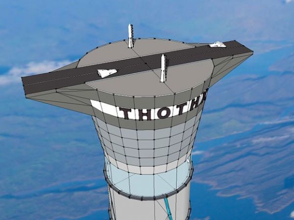 Avies espaciais poderiam decolar do topo da torre, poupando combustvel