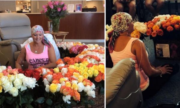 Ele presenteou sua esposa com 500 flores em seu ltimo dia de quimio
