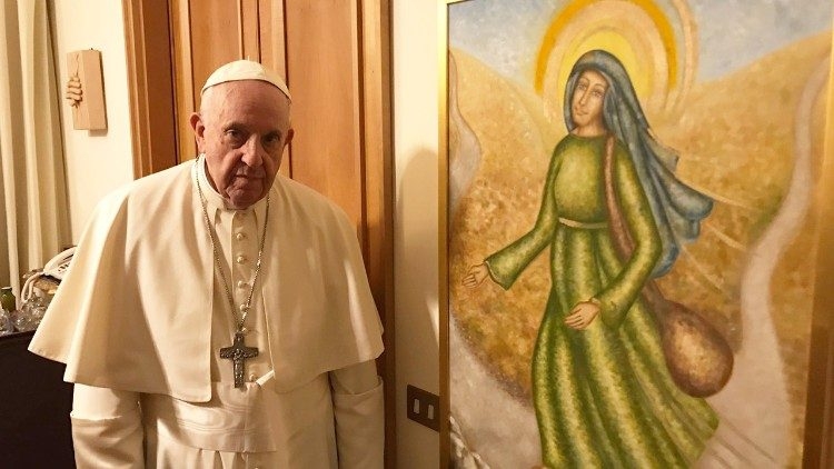 “Maria in Fretta”: obra de artista de Sinop é entregue ao Papa Francisco