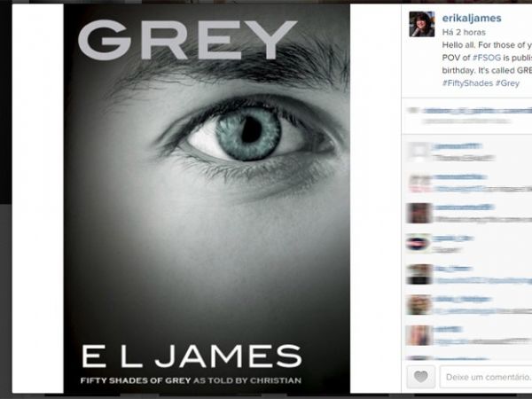 E.L. James divulga capa de 'Grey', livro que conta histria de '50 tons de cinza' do ponto de vista de Christian