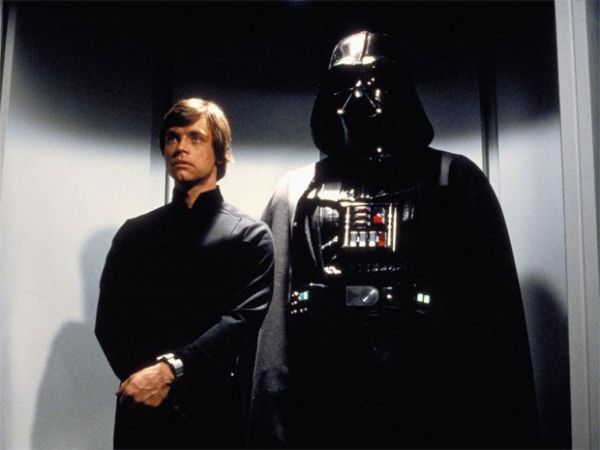 Luke Skywalker e Darth Vader em 'O retorno de jedi'