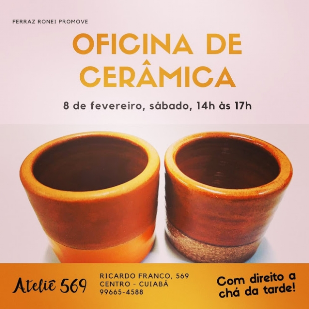 Especialista ministra curso de cerâmica no Centro Histórico de Cuiabá neste sábado