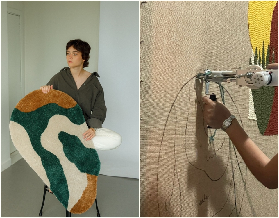 Tcnica tufting  usado por jovem para produzir tapetes que so 'obras de arte' em Cuiab