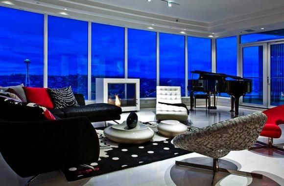 Apartamento que serviu de inspirao para Cinquenta Tons de Cinza tem piano na sala de estar