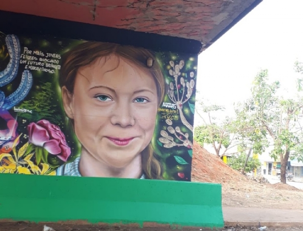 Aps presso de vereadores e populao, grafite de Greta Thunberg ser apagado em Sinop